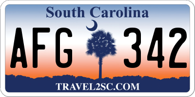 SC license plate AFG342