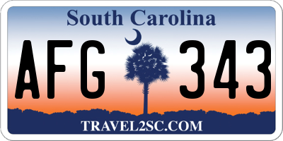 SC license plate AFG343