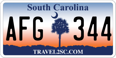 SC license plate AFG344