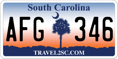 SC license plate AFG346