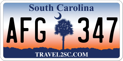 SC license plate AFG347