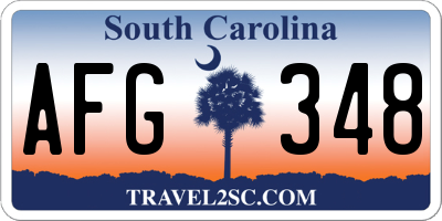 SC license plate AFG348