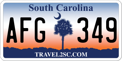 SC license plate AFG349