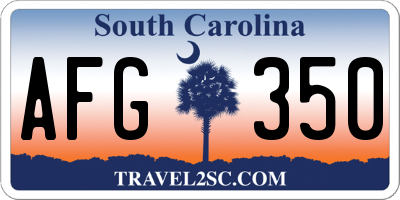 SC license plate AFG350