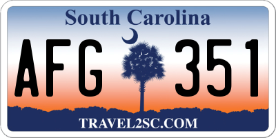 SC license plate AFG351