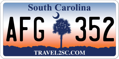 SC license plate AFG352