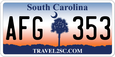 SC license plate AFG353
