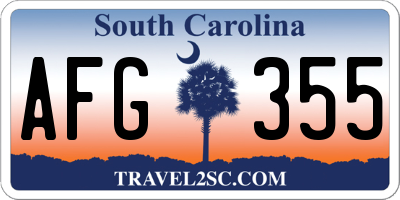 SC license plate AFG355