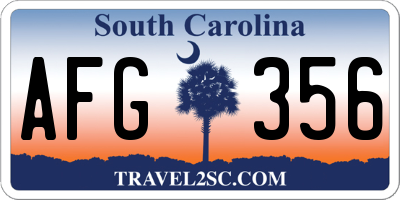 SC license plate AFG356
