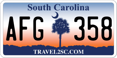 SC license plate AFG358