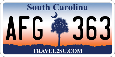 SC license plate AFG363