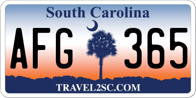 SC license plate AFG365