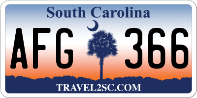 SC license plate AFG366