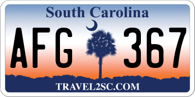 SC license plate AFG367