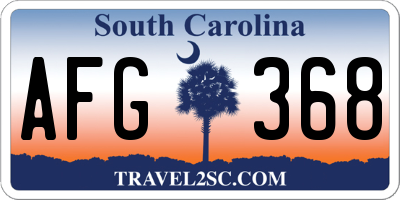 SC license plate AFG368