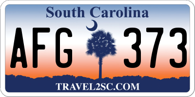 SC license plate AFG373