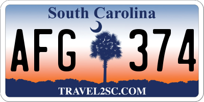 SC license plate AFG374