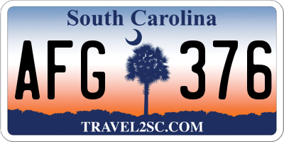 SC license plate AFG376