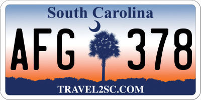 SC license plate AFG378