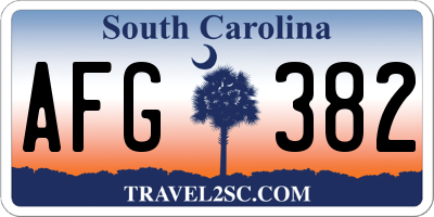 SC license plate AFG382