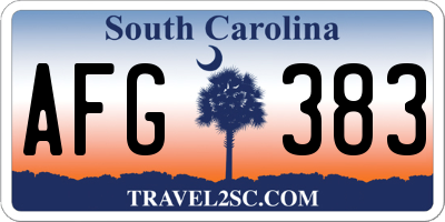 SC license plate AFG383
