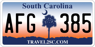 SC license plate AFG385