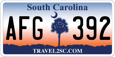 SC license plate AFG392
