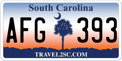 SC license plate AFG393