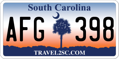 SC license plate AFG398
