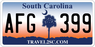 SC license plate AFG399