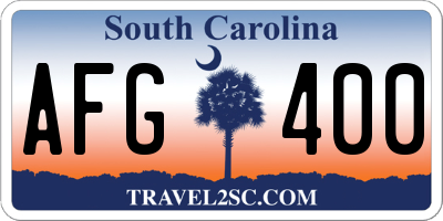 SC license plate AFG400
