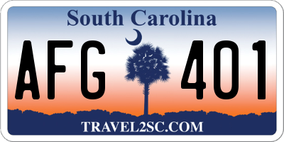 SC license plate AFG401