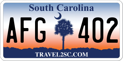 SC license plate AFG402