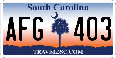 SC license plate AFG403