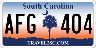 SC license plate AFG404