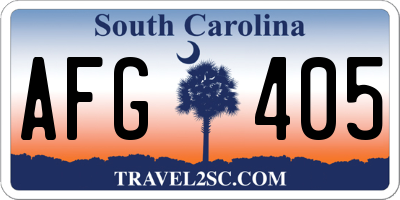 SC license plate AFG405