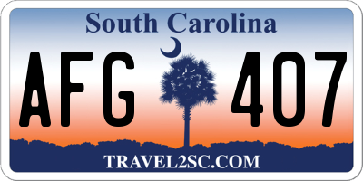 SC license plate AFG407