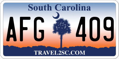 SC license plate AFG409