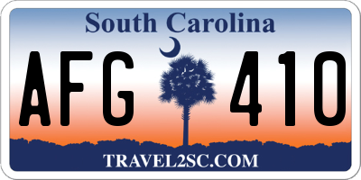 SC license plate AFG410