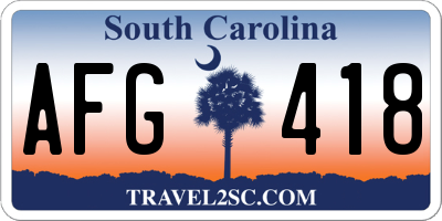SC license plate AFG418