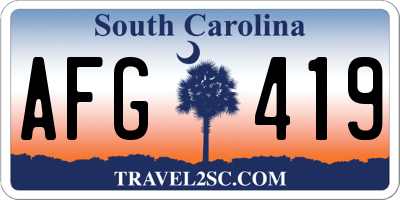 SC license plate AFG419