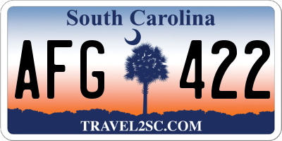 SC license plate AFG422