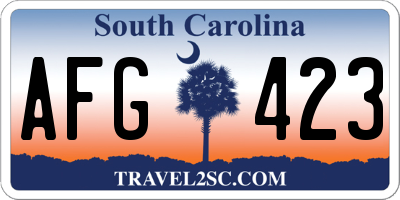 SC license plate AFG423