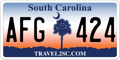 SC license plate AFG424