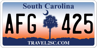 SC license plate AFG425