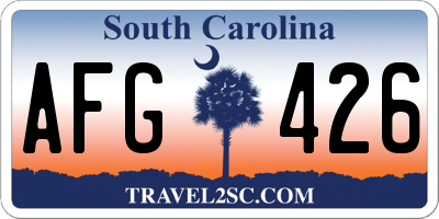 SC license plate AFG426