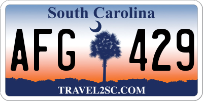 SC license plate AFG429