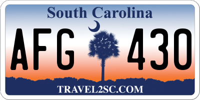 SC license plate AFG430