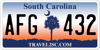 SC license plate AFG432