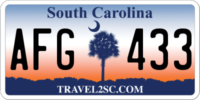 SC license plate AFG433